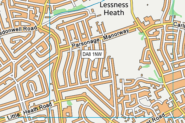 DA8 1NW map - OS VectorMap District (Ordnance Survey)