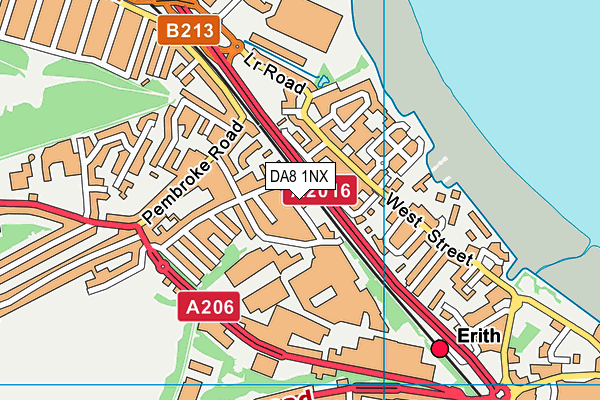 DA8 1NX map - OS VectorMap District (Ordnance Survey)