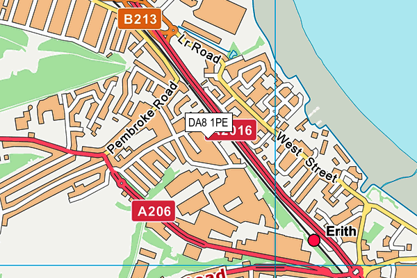 DA8 1PE map - OS VectorMap District (Ordnance Survey)