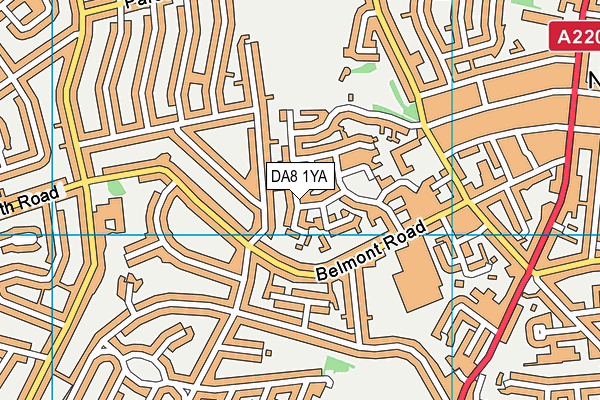 DA8 1YA map - OS VectorMap District (Ordnance Survey)