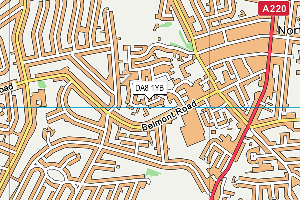 DA8 1YB map - OS VectorMap District (Ordnance Survey)