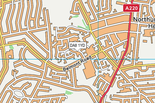 DA8 1YD map - OS VectorMap District (Ordnance Survey)