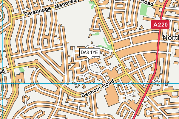 DA8 1YE map - OS VectorMap District (Ordnance Survey)