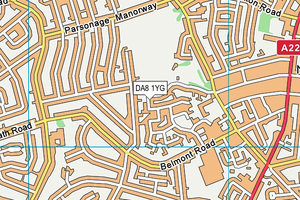 DA8 1YG map - OS VectorMap District (Ordnance Survey)
