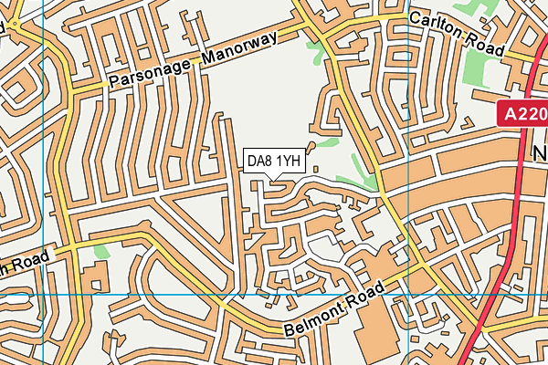 DA8 1YH map - OS VectorMap District (Ordnance Survey)