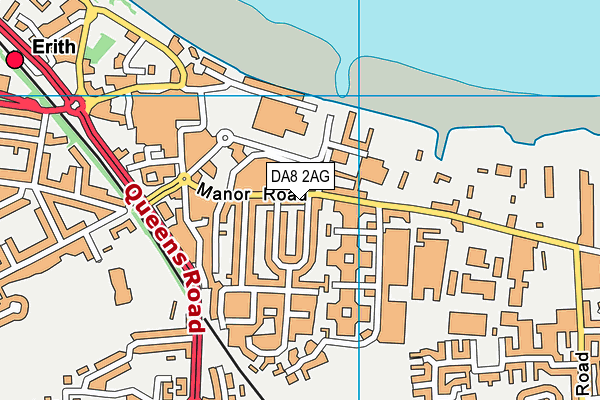 DA8 2AG map - OS VectorMap District (Ordnance Survey)