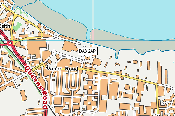 DA8 2AP map - OS VectorMap District (Ordnance Survey)