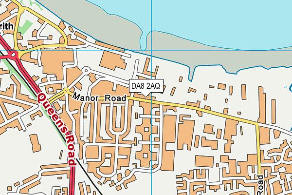 DA8 2AQ map - OS VectorMap District (Ordnance Survey)