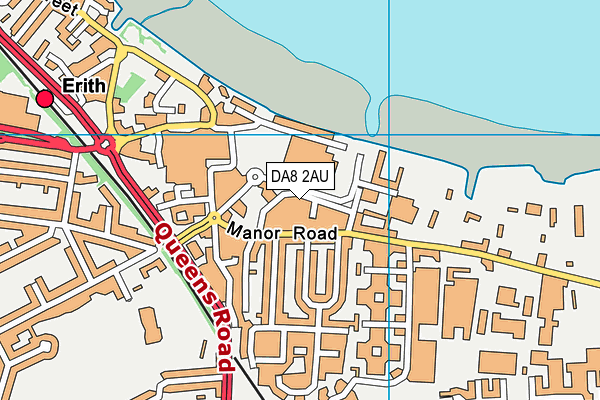 DA8 2AU map - OS VectorMap District (Ordnance Survey)
