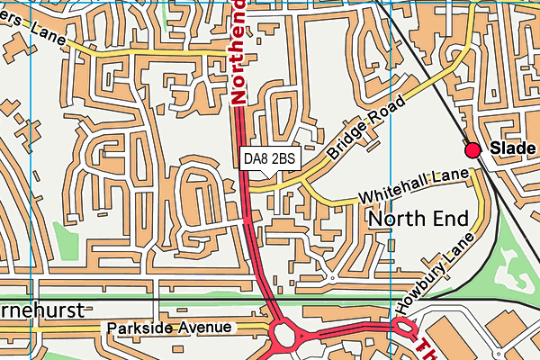 DA8 2BS map - OS VectorMap District (Ordnance Survey)