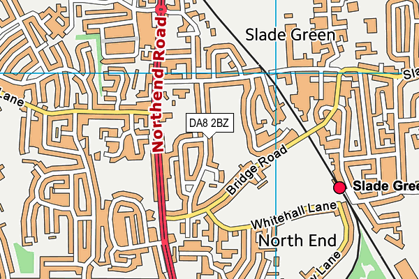 DA8 2BZ map - OS VectorMap District (Ordnance Survey)
