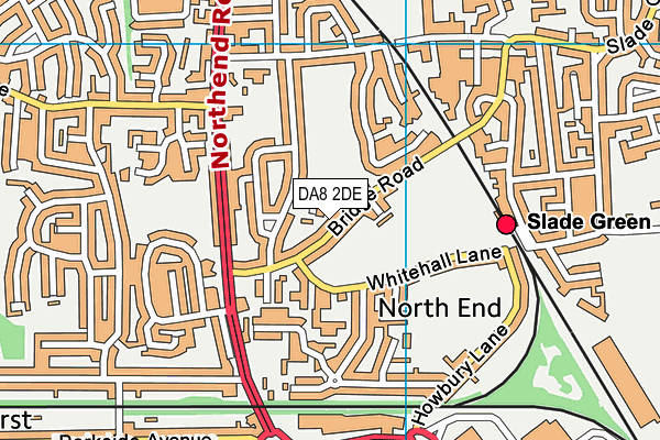 DA8 2DE map - OS VectorMap District (Ordnance Survey)