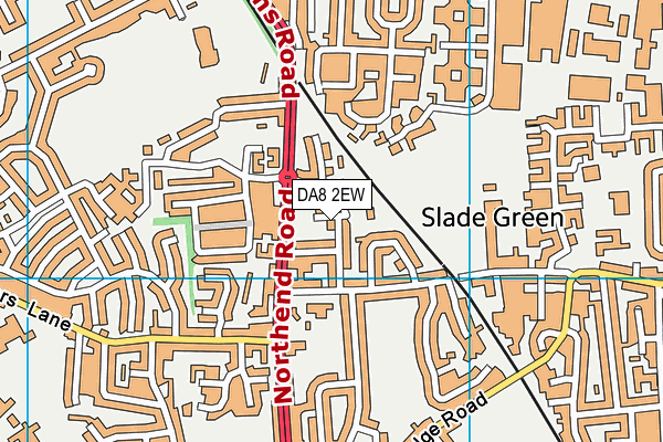 DA8 2EW map - OS VectorMap District (Ordnance Survey)