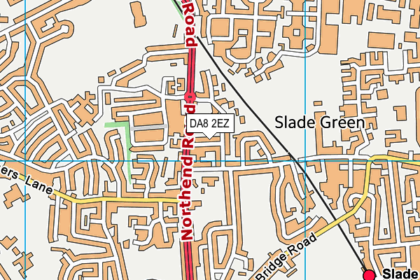 DA8 2EZ map - OS VectorMap District (Ordnance Survey)