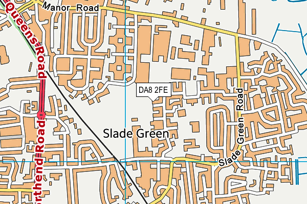 DA8 2FE map - OS VectorMap District (Ordnance Survey)