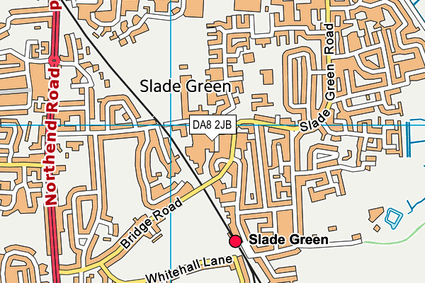 DA8 2JB map - OS VectorMap District (Ordnance Survey)