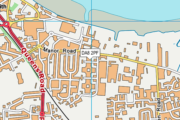 DA8 2PF map - OS VectorMap District (Ordnance Survey)
