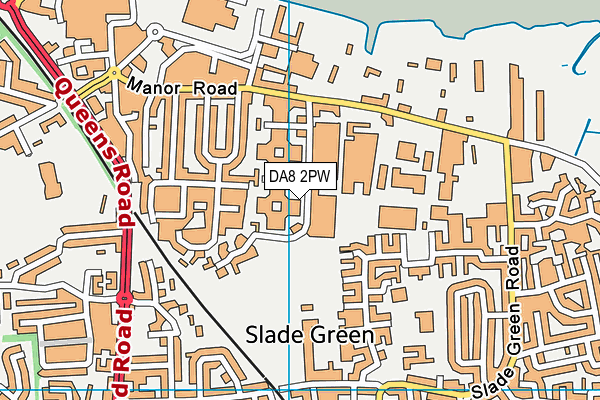 DA8 2PW map - OS VectorMap District (Ordnance Survey)