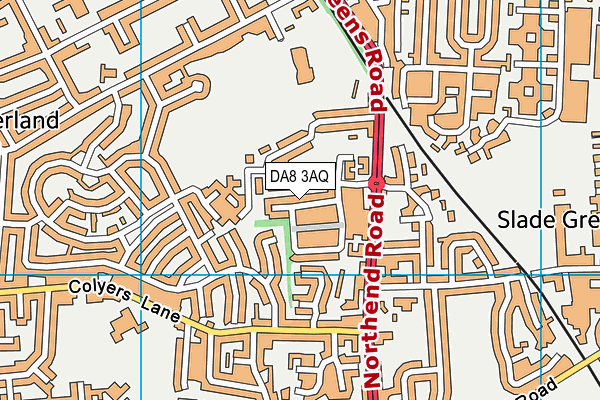 DA8 3AQ map - OS VectorMap District (Ordnance Survey)