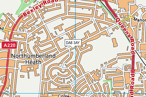 DA8 3AY map - OS VectorMap District (Ordnance Survey)