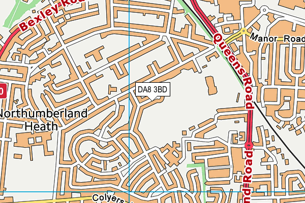 DA8 3BD map - OS VectorMap District (Ordnance Survey)