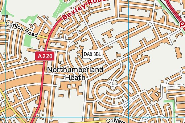 DA8 3BL map - OS VectorMap District (Ordnance Survey)