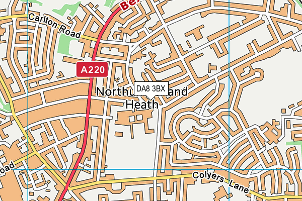 DA8 3BX map - OS VectorMap District (Ordnance Survey)