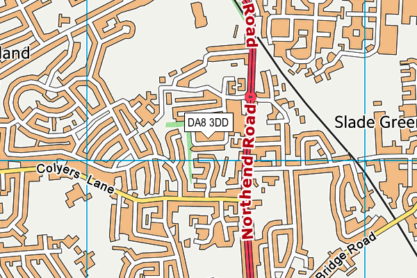 DA8 3DD map - OS VectorMap District (Ordnance Survey)