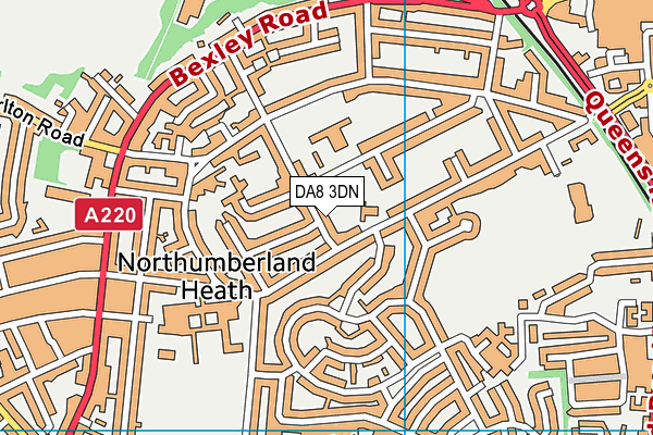 DA8 3DN map - OS VectorMap District (Ordnance Survey)
