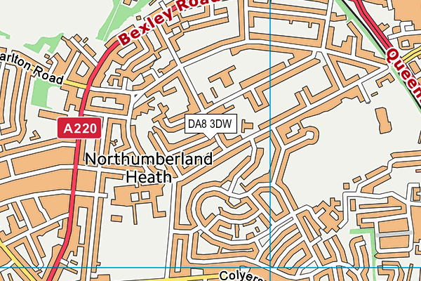 DA8 3DW map - OS VectorMap District (Ordnance Survey)