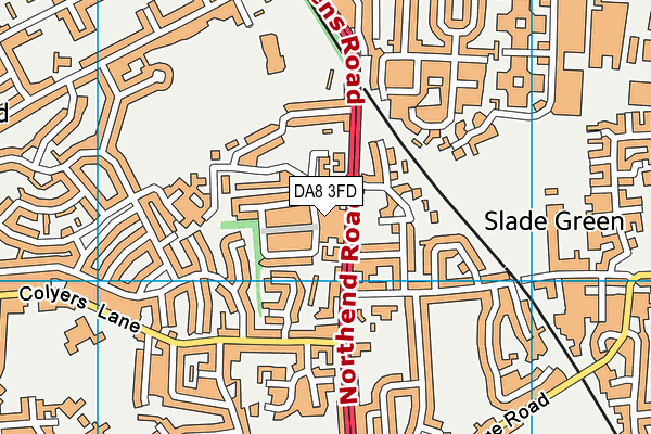 DA8 3FD map - OS VectorMap District (Ordnance Survey)