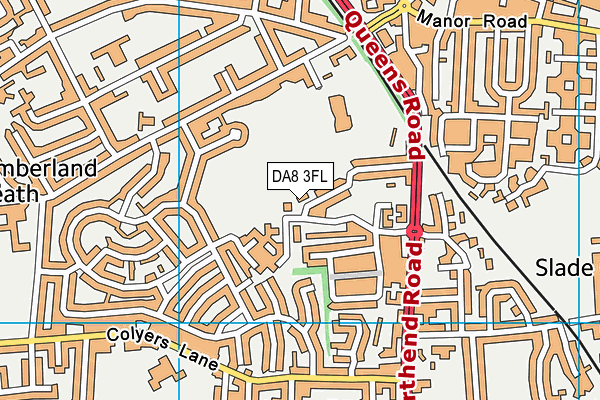 DA8 3FL map - OS VectorMap District (Ordnance Survey)