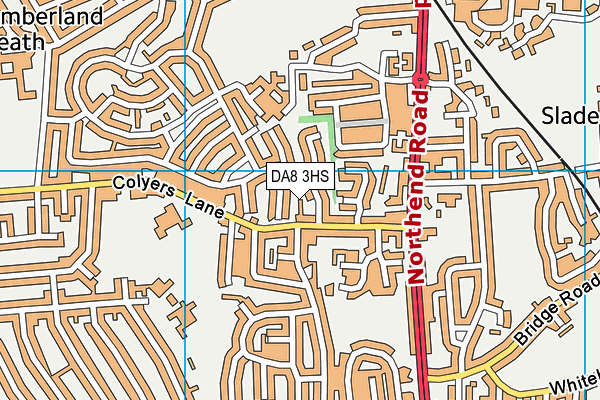 DA8 3HS map - OS VectorMap District (Ordnance Survey)