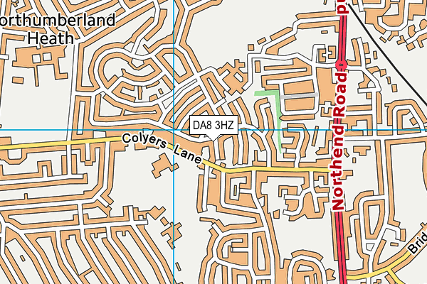 DA8 3HZ map - OS VectorMap District (Ordnance Survey)