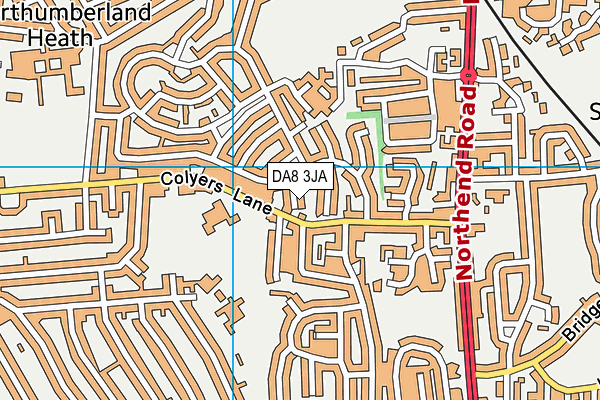 DA8 3JA map - OS VectorMap District (Ordnance Survey)