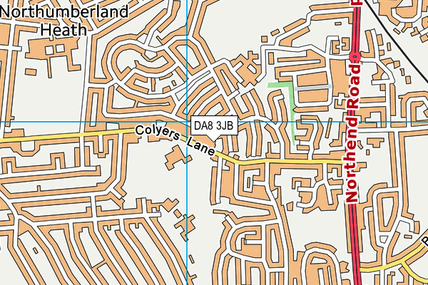 DA8 3JB map - OS VectorMap District (Ordnance Survey)