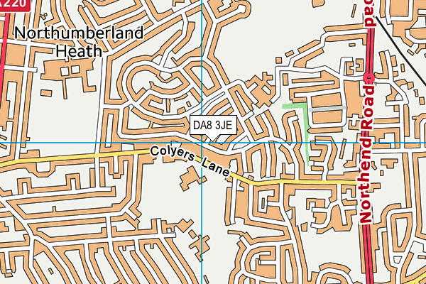 DA8 3JE map - OS VectorMap District (Ordnance Survey)