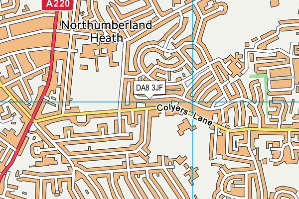DA8 3JF map - OS VectorMap District (Ordnance Survey)