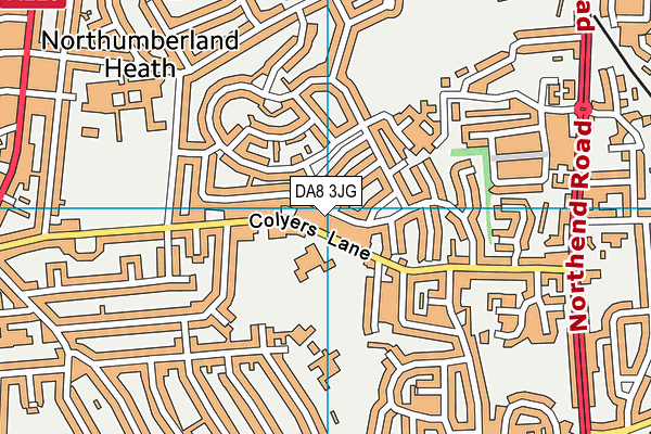 DA8 3JG map - OS VectorMap District (Ordnance Survey)