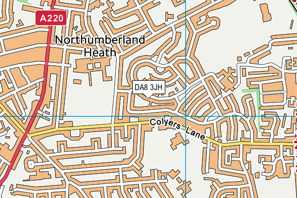 DA8 3JH map - OS VectorMap District (Ordnance Survey)