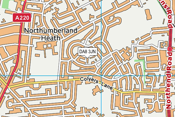 DA8 3JN map - OS VectorMap District (Ordnance Survey)