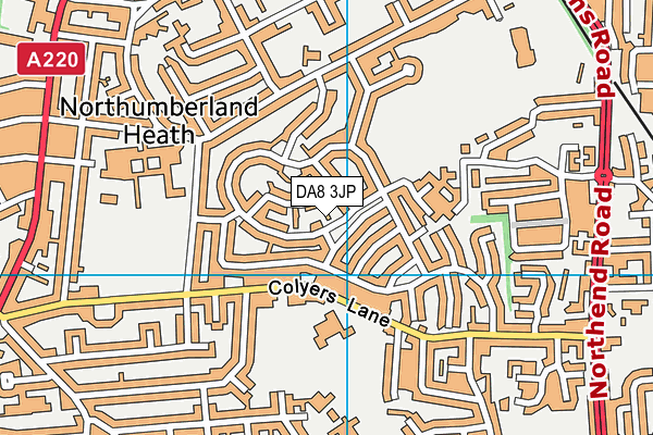 DA8 3JP map - OS VectorMap District (Ordnance Survey)
