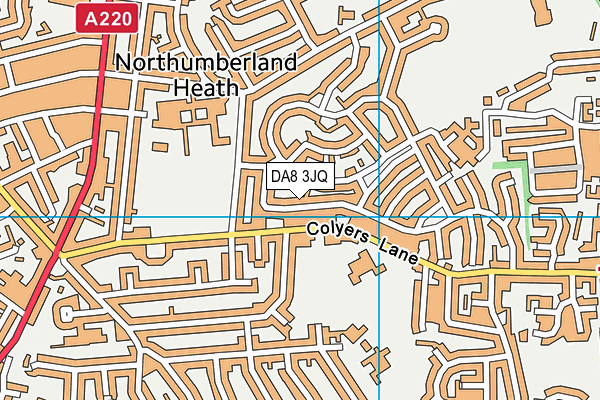 DA8 3JQ map - OS VectorMap District (Ordnance Survey)