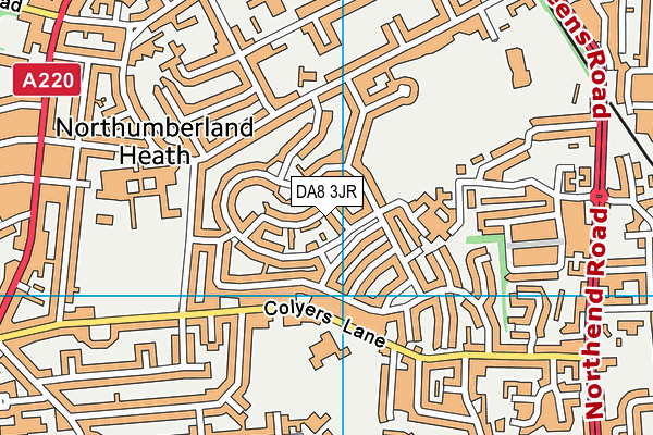 DA8 3JR map - OS VectorMap District (Ordnance Survey)