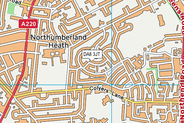 DA8 3JT map - OS VectorMap District (Ordnance Survey)