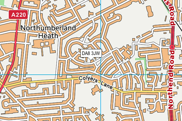 DA8 3JW map - OS VectorMap District (Ordnance Survey)