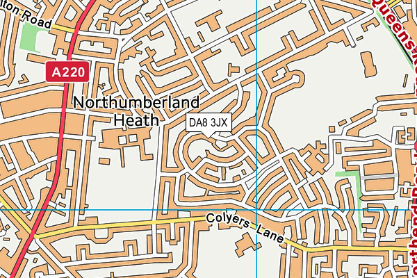 DA8 3JX map - OS VectorMap District (Ordnance Survey)