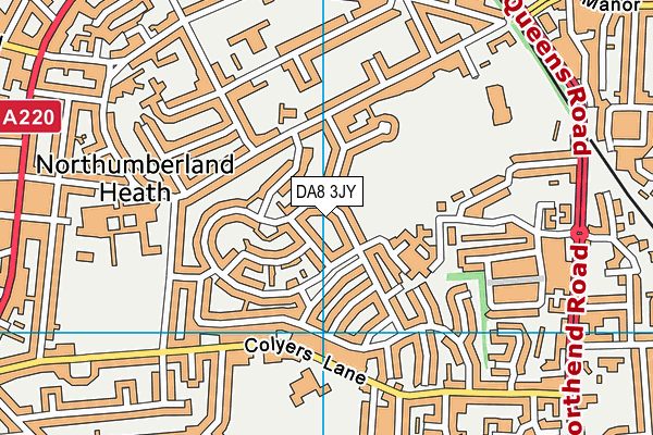 DA8 3JY map - OS VectorMap District (Ordnance Survey)