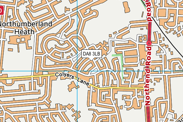 DA8 3LB map - OS VectorMap District (Ordnance Survey)