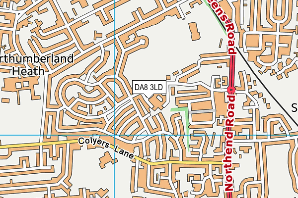 DA8 3LD map - OS VectorMap District (Ordnance Survey)
